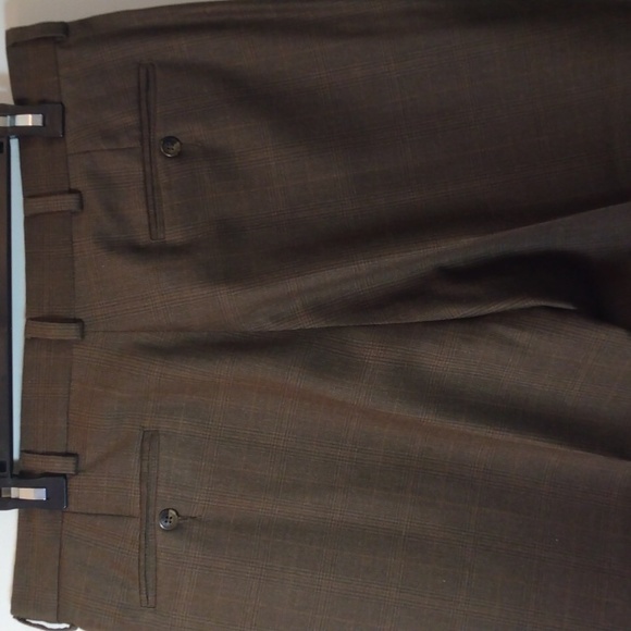 Nautica Brown Wool/Cashmere Glen Check Dress Pants 36 - 29.5 - Picture 14 of 15